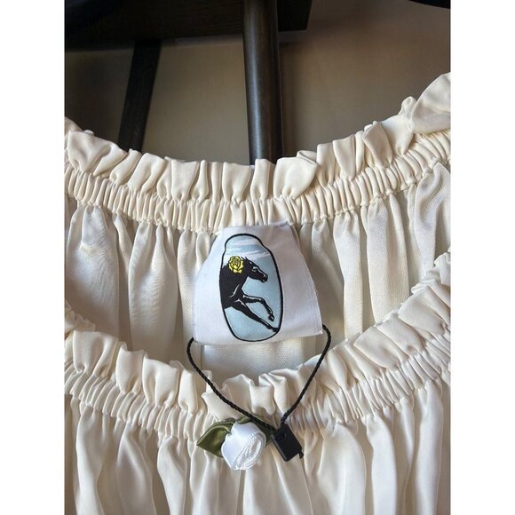 Sleeper Zephir Relaxed Ruffle Trim Maxi Dress White Womens Size Large - Picture 13 of 16